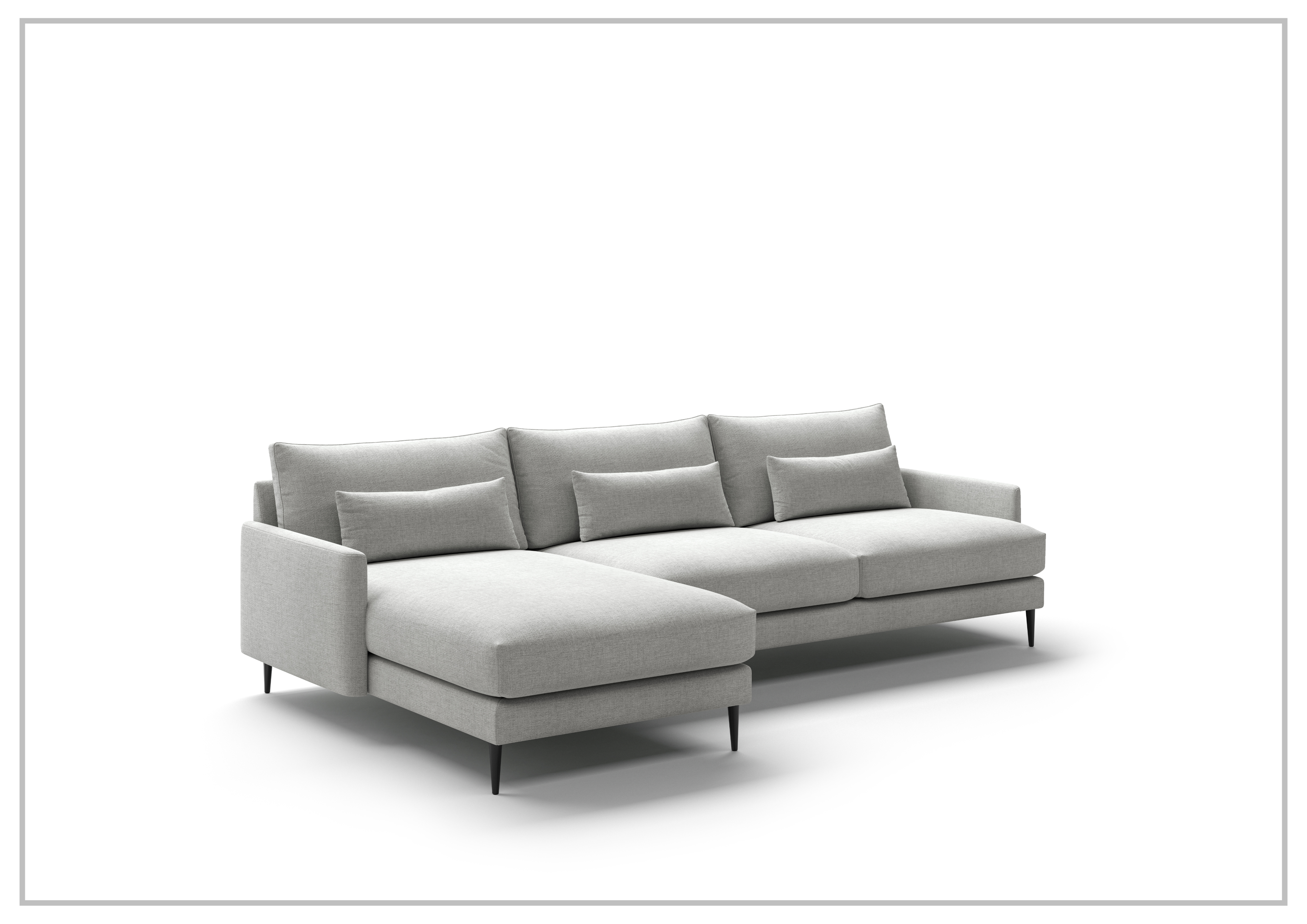 Luonto Liam Fabric Sofa Sectional with Reversible Chaise - Modern L-Shaped Couch for Living Room, Family Room & Apartment - Comfortable & Stylish Home Furniture
