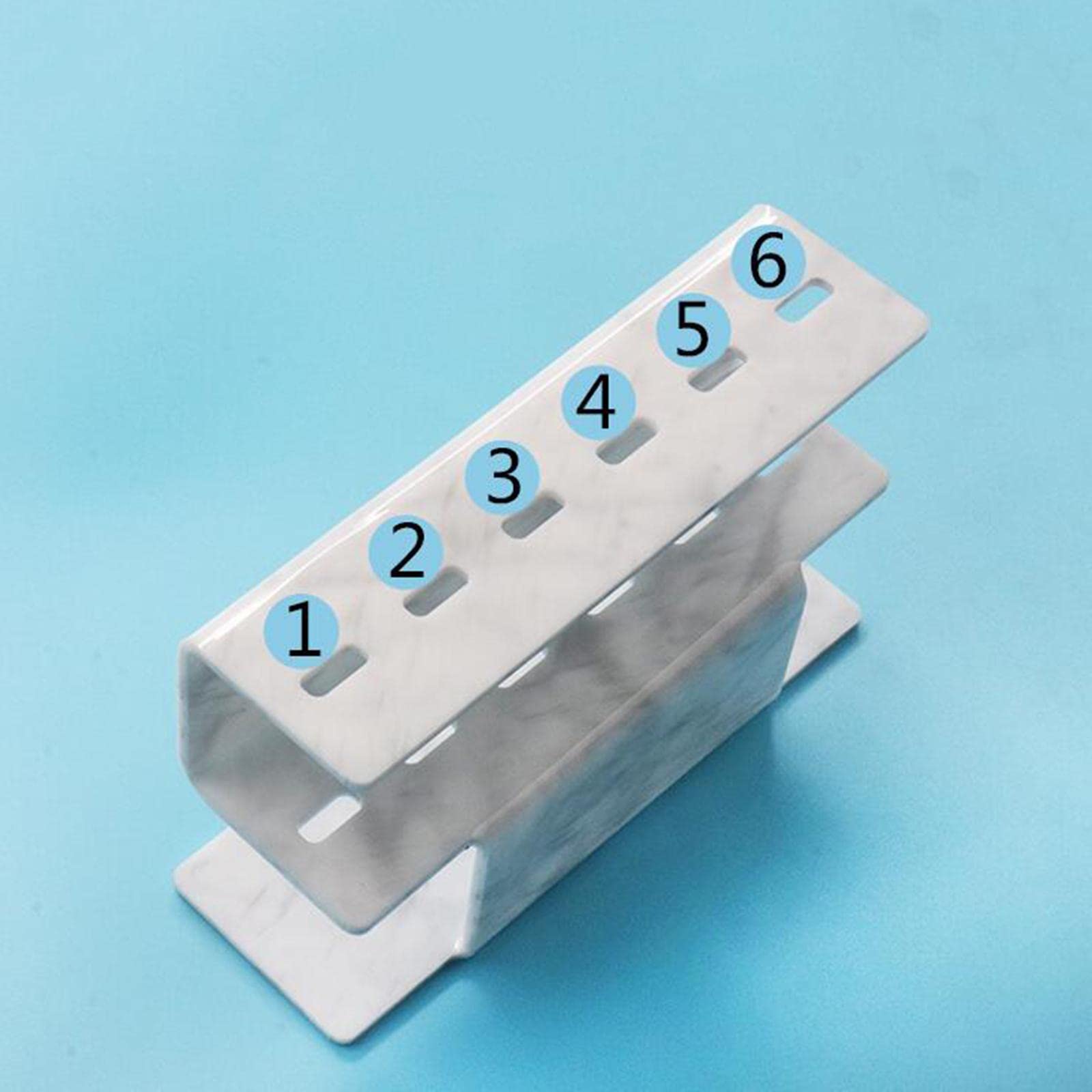 6 Holes Professional Eyelash Extension Tweezers Storage Rack - Marble Design Lash Tool Organizer Stand for Salon & Home Use - Perfect for Beauty Technicians and DIY Lash Artists