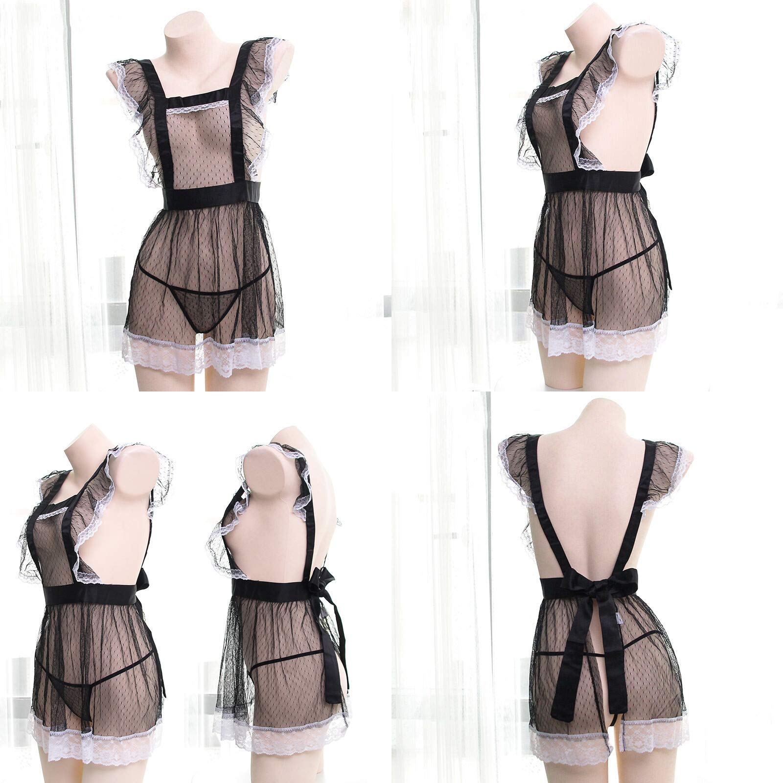 Sexy Maid Costume Set for Women - Lingerie Bras & Panties - Halloween Cosplay Outfit - Role Play, Bachelorette Party, Valentine's Gift
