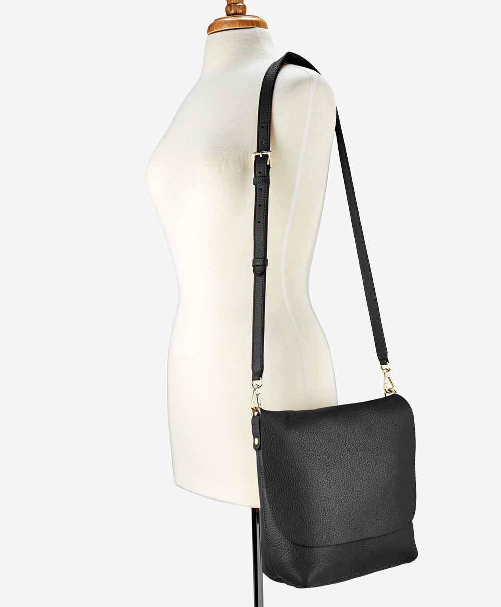 **Andie Crossbody Bag - Black Napa Luxe Leather Handbag for Women | Stylish & Durable Everyday Purse for Work, Travel & Shopping**
