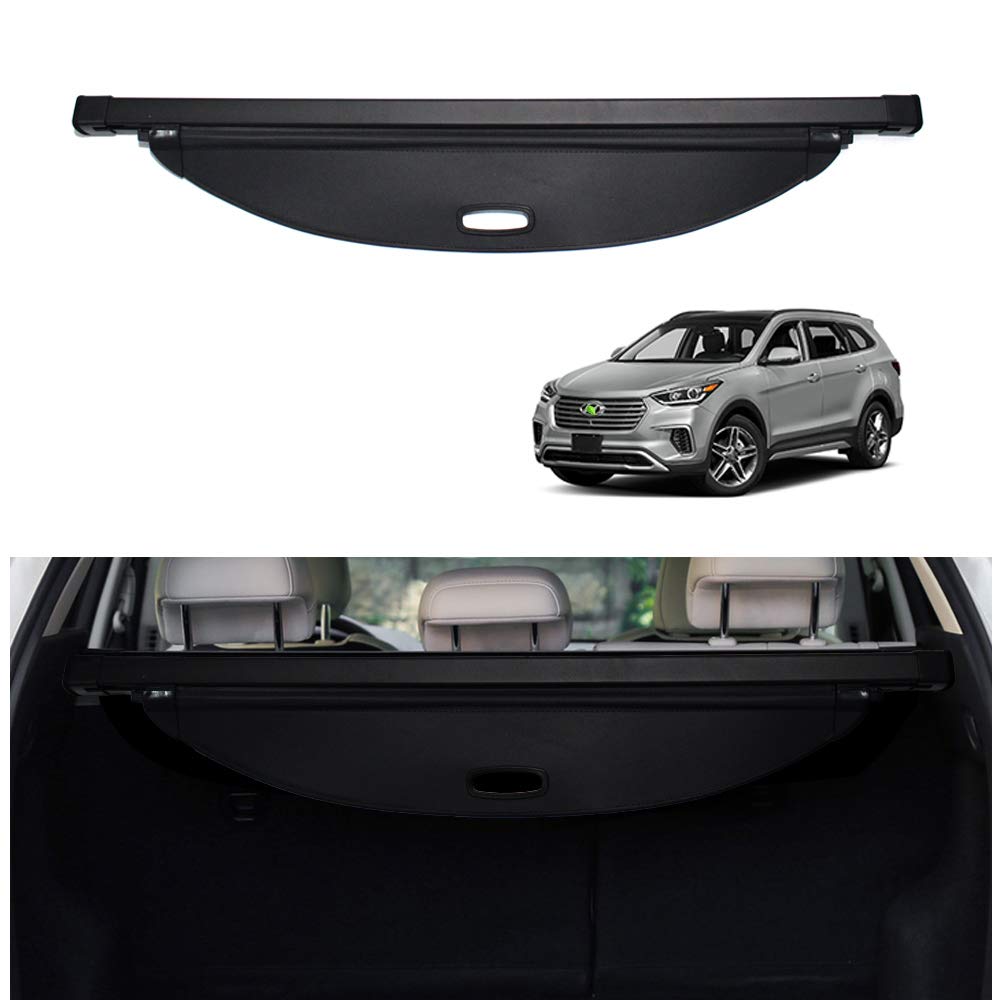 2015-2018 Hyundai Santa Fe Sport Retractable Cargo Cover - Black Trunk Shade Protector for Luggage & Storage (Fits 2015-2017 Models, Not for 2013-2014) | Perfect for Road Trips & Grocery Hauling