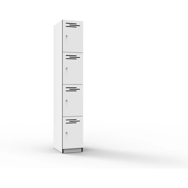 Durable Melamine Lockers - 4 Door Storage Cabinet for Schools, Gyms & Offices - Heavy-Duty & Space-Saving Organization Solution