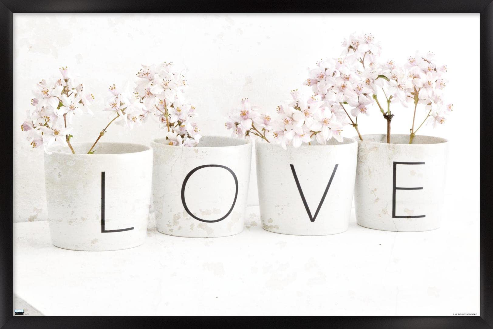 Trends International Tom Quartermaine Love Blossom in Cups Wall Art Poster - 22.375