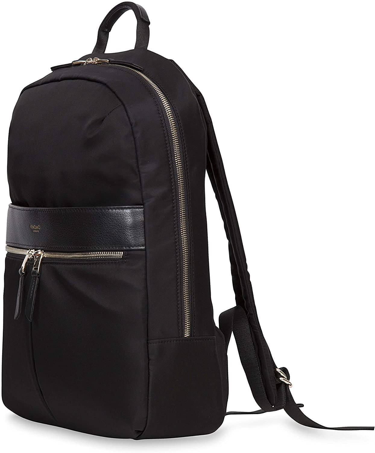 KNOMO Beauchamp Women's 14 Inch Laptop Backpack - Stylish Work Bag for Office, College & Travel - Black with Gold Zipper - Perfect for Commuting, Business Trips & Campus Life