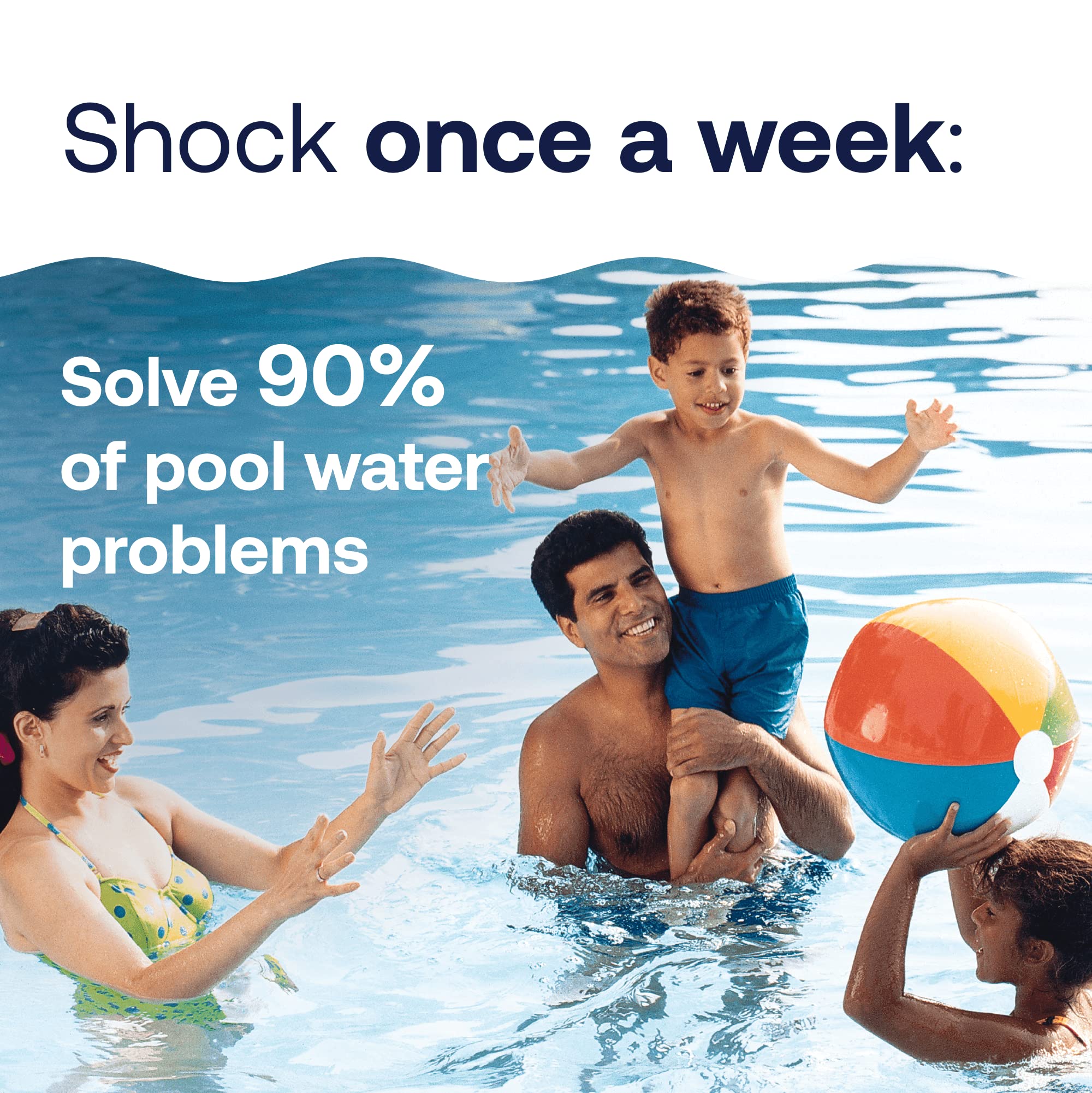 HTH 52125 Swimming Pool Shock Advanced - 15 Pack of 1lb Bags for Crystal Clear Water | Fast-Acting Chlorine Pool Sanitizer for Inground & Above Ground Pools | Keeps Water Clean & Safe for Swimming