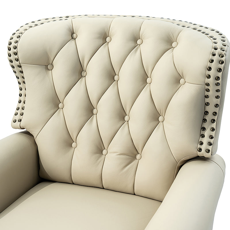 Premium Genuine Leather Oversized Recliner Chair for Living Room - Comfortable Lounge Chair for Home Theater, Reading Nook & Relaxation