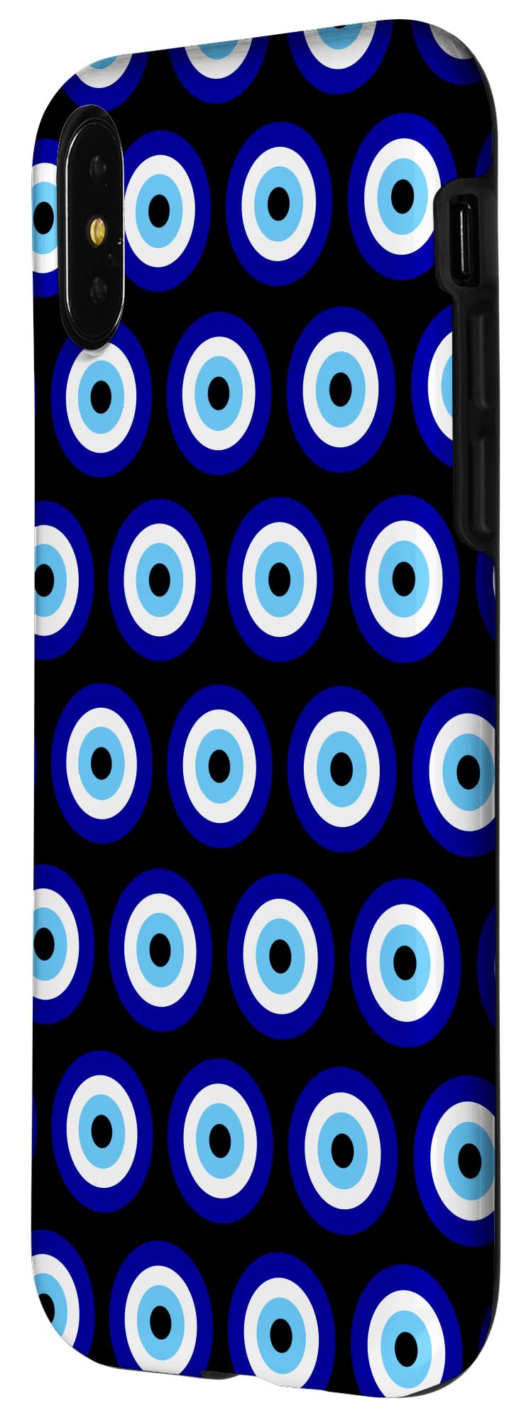 Evil Eye Protective Phone Case for iPhone X/XS - Blue & Black Design, Durable Anti-Scratch Cover for Everyday Use & Travel Protection