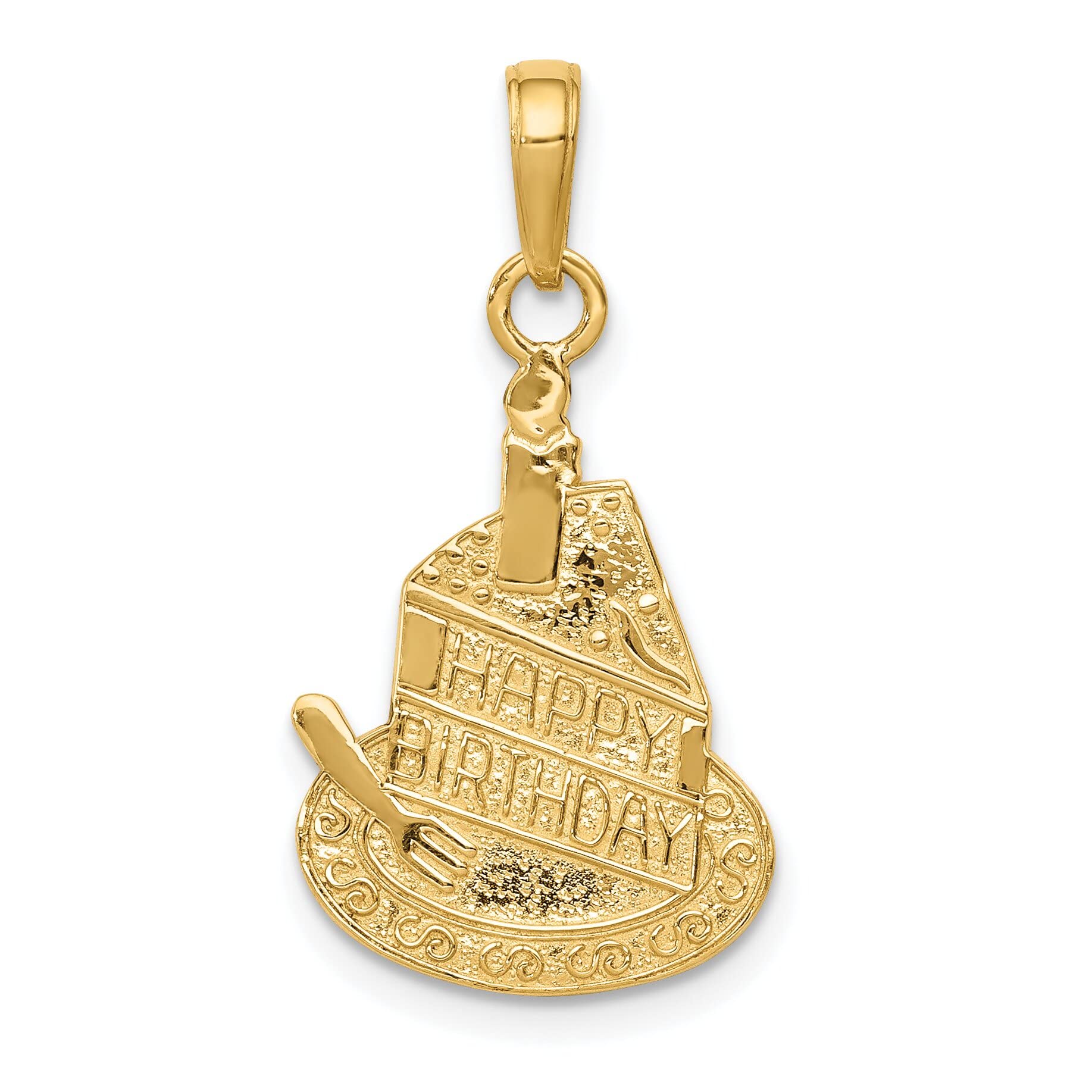 14K Gold Birthday Cake Slice Pendant Charm with Candle - 25x14mm Happy Birthday Jewelry Gift for Women - Perfect for Birthdays, Anniversaries & Special Occasions