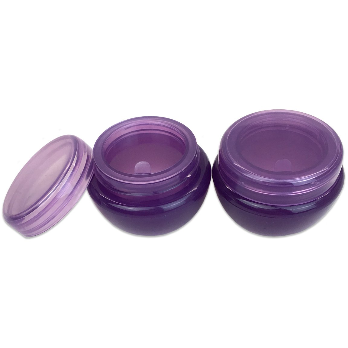 Beauticom® 48-Piece 10G/10ML Purple Frosted Cosmetic Jars with Inner Liner - BPA Free Containers for DIY Moisturizers, Lotions & Skincare Products - Perfect for Home Spa, Beauty Salons and Gift Packaging