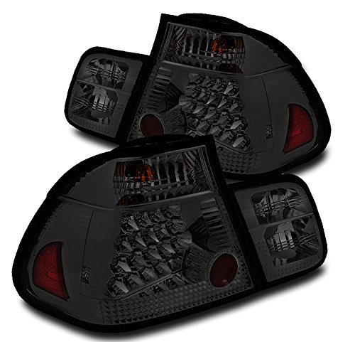 Smoked LED Tail Brake Lights Rear Lamps for 2002-2005 BMW 3 Series E46 Sedan 4Dr - Enhanced Visibility & Style for Night Driving & Custom Car Upgrades