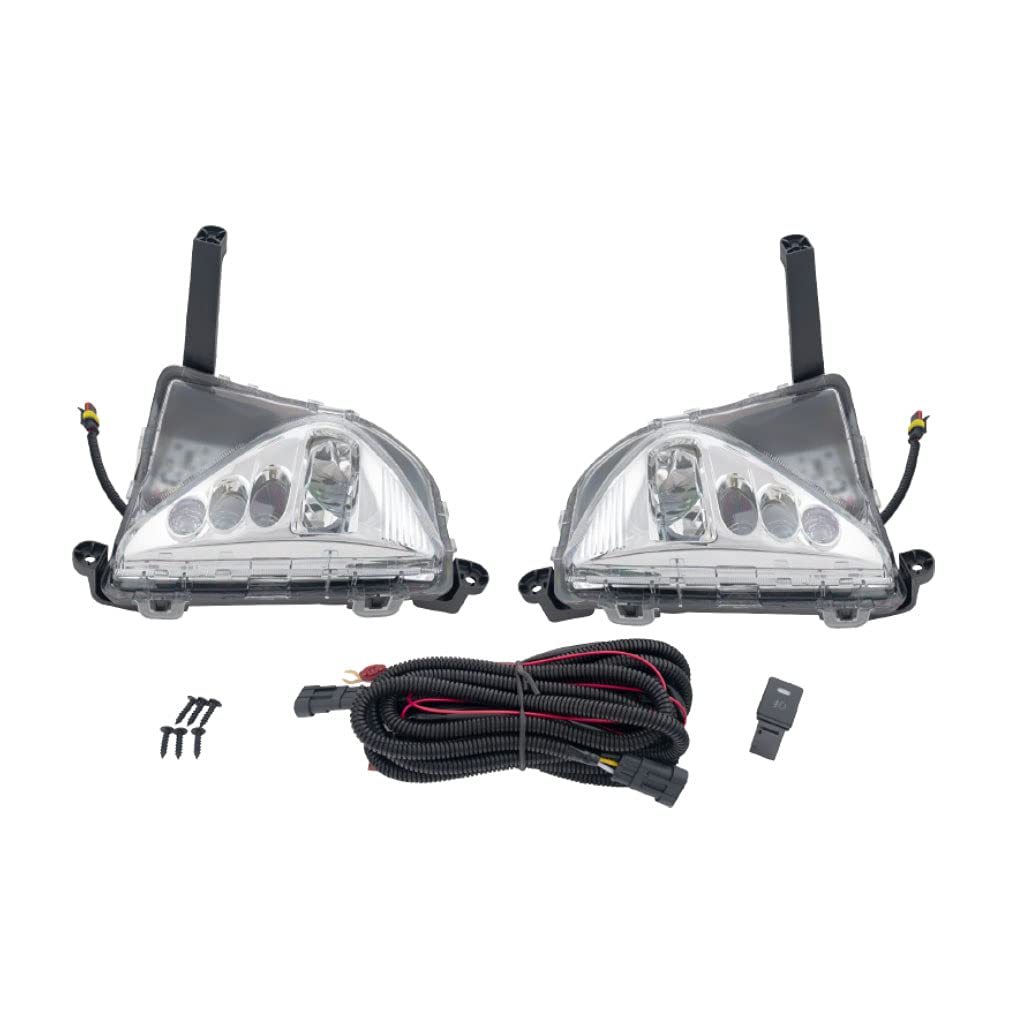 2016-2018 Toyota Prius LED DRL Fog Light Assembly with Switch - Direct Replacement Bumper Lamps for Improved Visibility in Rain & Fog Driving Conditions