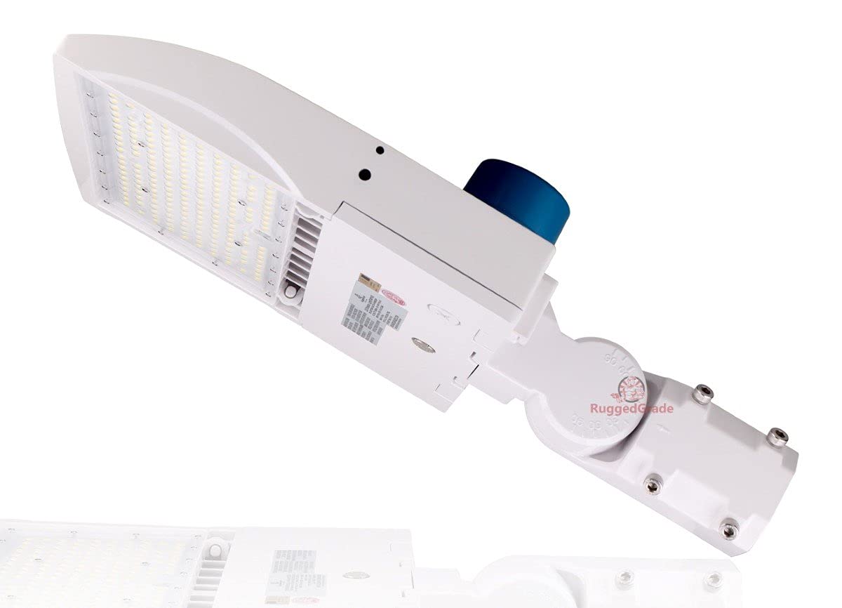 150W LED NextGen III Parking Lot Light - 21,000 Lumens - 5000K Daylight White - Slip Fit Mount with Photocell - Durable White Housing - Ideal for Commercial Parking Lots, Warehouses & Outdoor Security Lighting