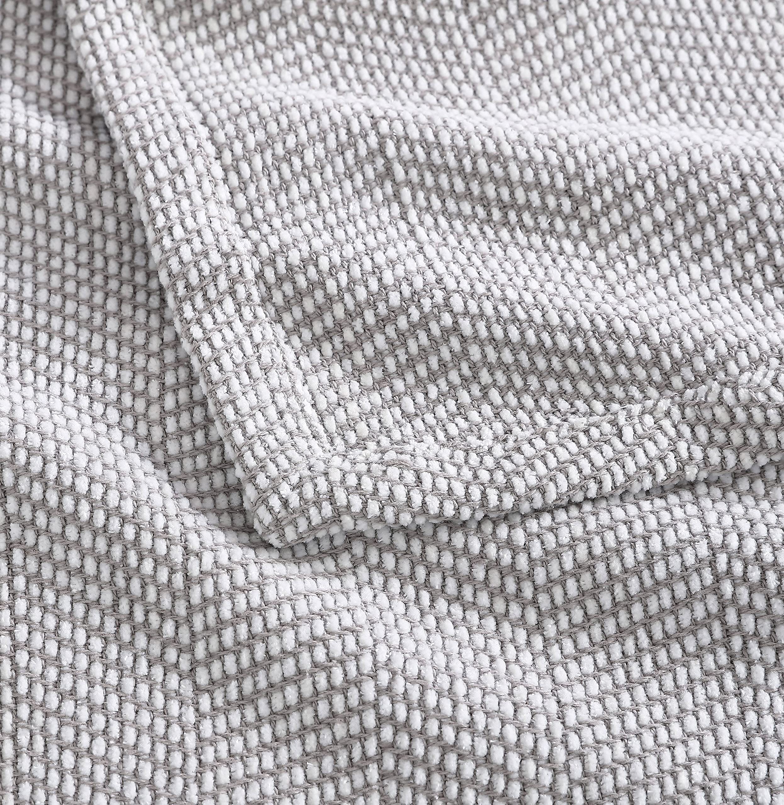 Vera Wang King Size Blanket - Breathable 100% Cotton Chenille Pique Bedding for All Seasons | Medium Weight Luxury Blanket in Grey | Perfect for Bedroom, Sofa & Guest Room Comfort