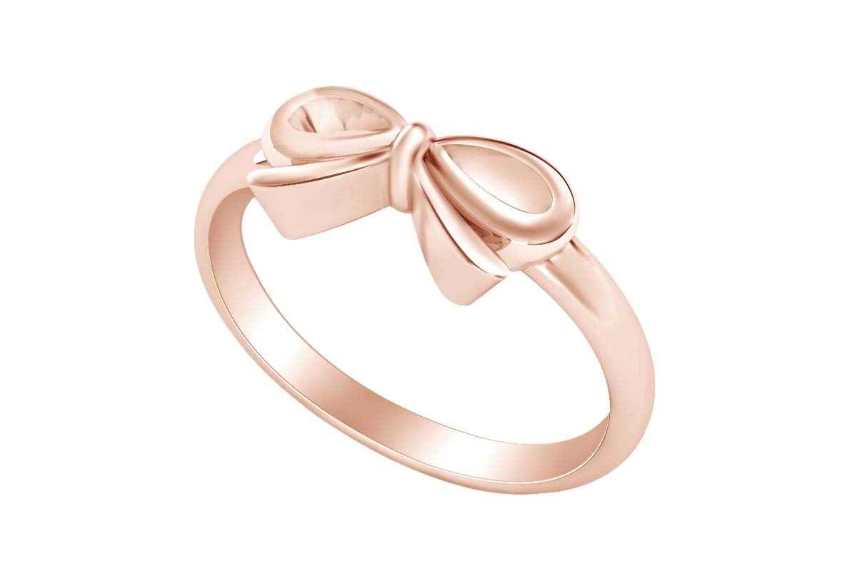 14K Gold Over Sterling Silver Infinity Bow Promise Ring - Elegant Engagement & Wedding Jewelry Gift for Women | Perfect for Anniversaries, Proposals & Special Occasions