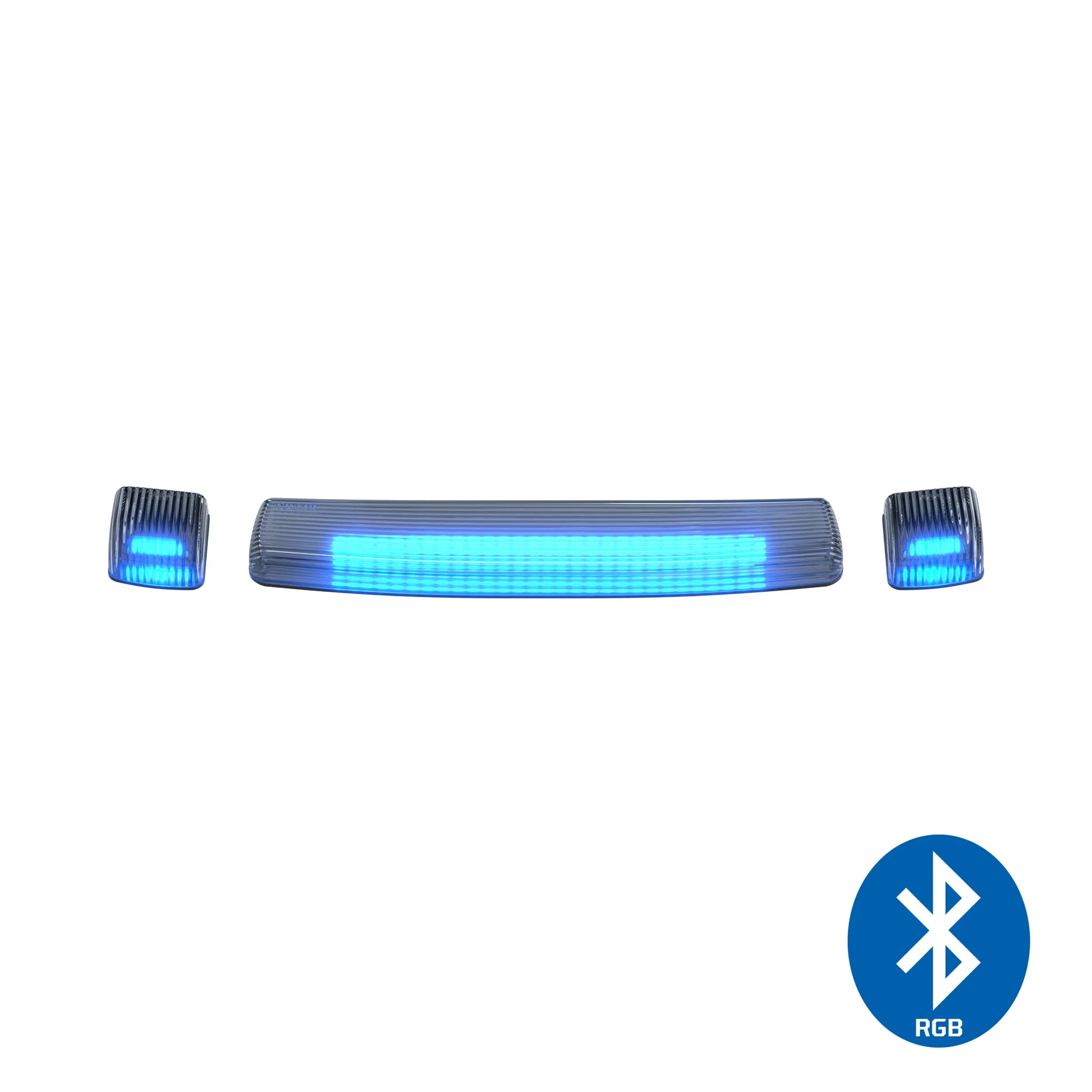 GMC & Chevy 15-19 (3rd Gen) Heavy Duty Clear Cab Roof Light Lens with RGB High Power LEDs - 3 Piece Set for Off-Road Trucks & Emergency Vehicles - Perfect for Night Driving & Work Site Visibility