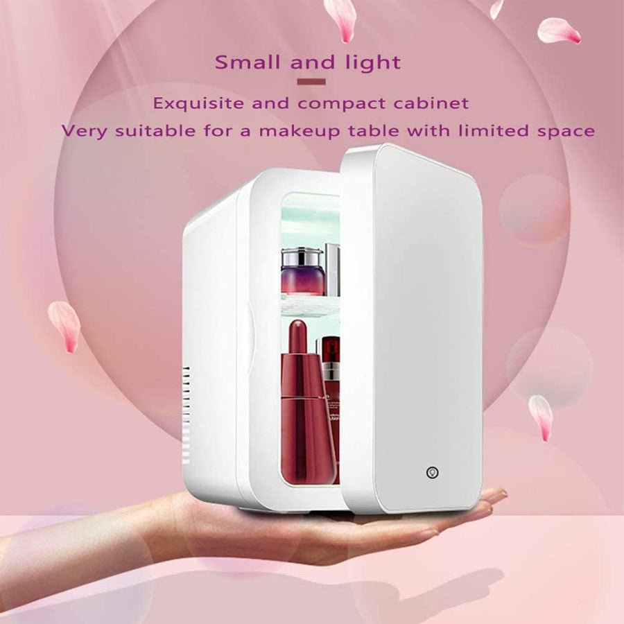 Mini Makeup Fridge - Portable Cosmetic Refrigerator & Warmer for Skincare, Perfume & Beauty Products | Perfect for Bedroom, Vanity & Travel Use