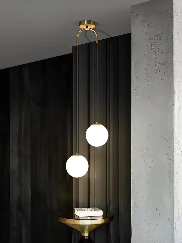 Modern Double Ball Hanging Pendant Light Fixture - Industrial Chic Ceiling Lamp for Dining Room, Kitchen Island & Bedroom Decor