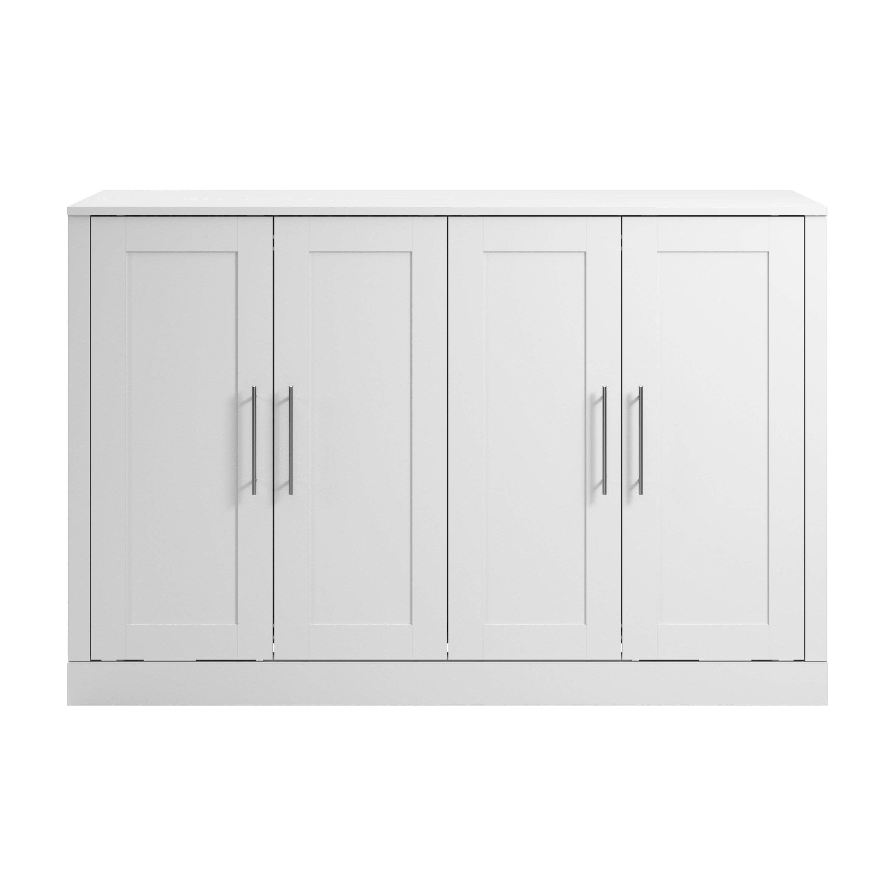 Pur 69W Full Cabinet Bed with Mattress - 3 Color Options | Space-Saving Storage Bed for Small Rooms & Apartments | Modern Platform Bed Frame with Built-in Drawers