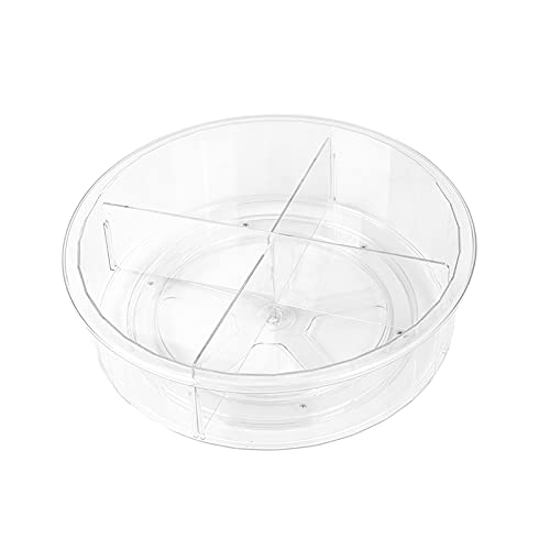 VALINK 360° Rotating Turntable Organizer - Clear Spice Rack for Kitchen, Bathroom & Vanity | Detachable Storage Shelf for Condiment Bottles, Cosmetics & Toiletries | Perfect for Pantry, Countertop & Cabinet Organization