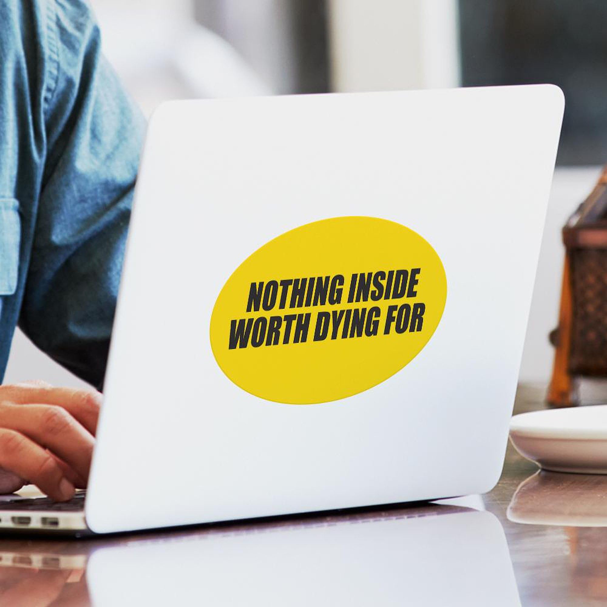 Nothing Inside Oval Bumper Sticker - Fun Car Decals for Humor Lovers