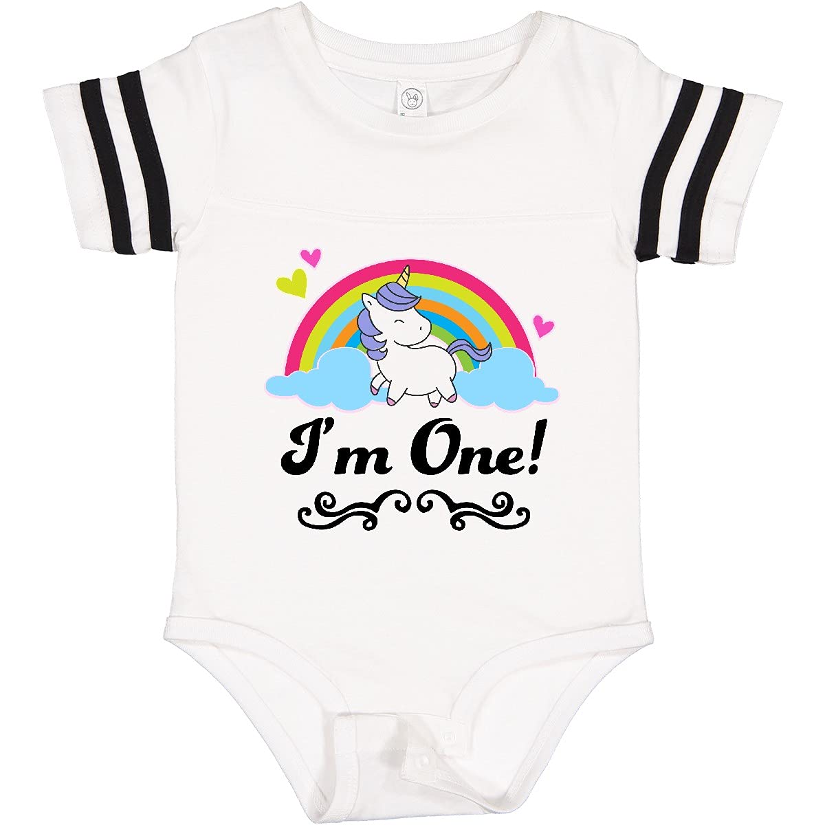 Inktastic 1st Birthday Unicorn Rainbow Baby Bodysuit - Cute 1 Year Old Party Outfit for Boys & Girls - Perfect for Birthday Celebrations, Photo Shoots & Special Occasions