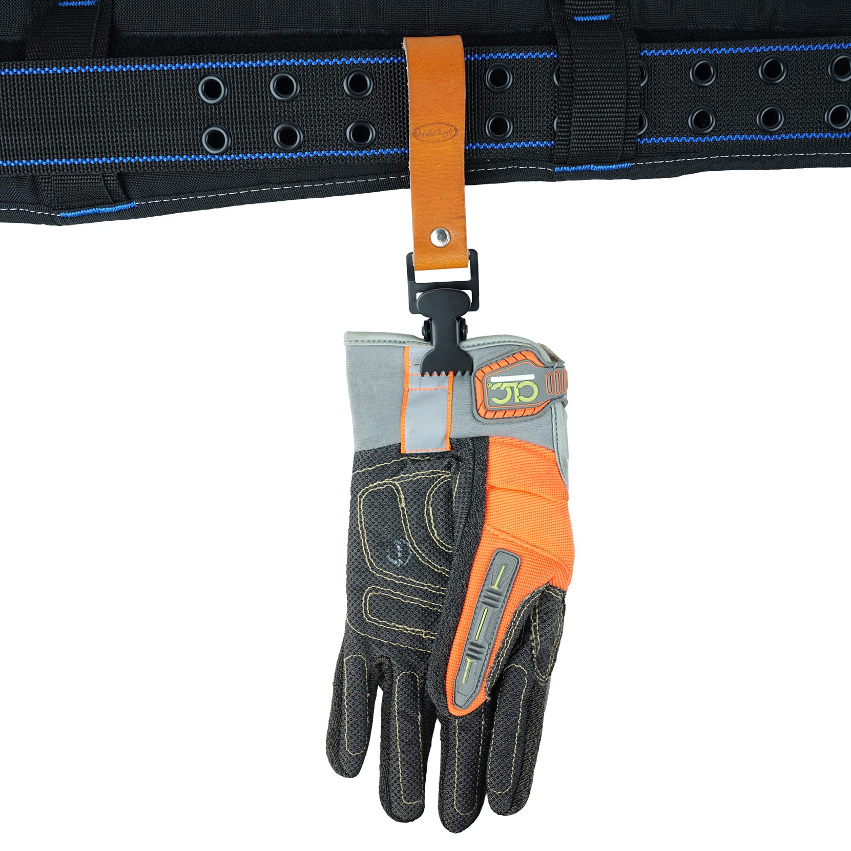MELOTOUGH 2-Pack Heavy Duty Work Glove Holder with Alligator Clip & Leather Strap - Quick Release Glove Leash for Construction, Gardening, DIY Projects - Durable Glove Clip Holder for Easy Access & Storage