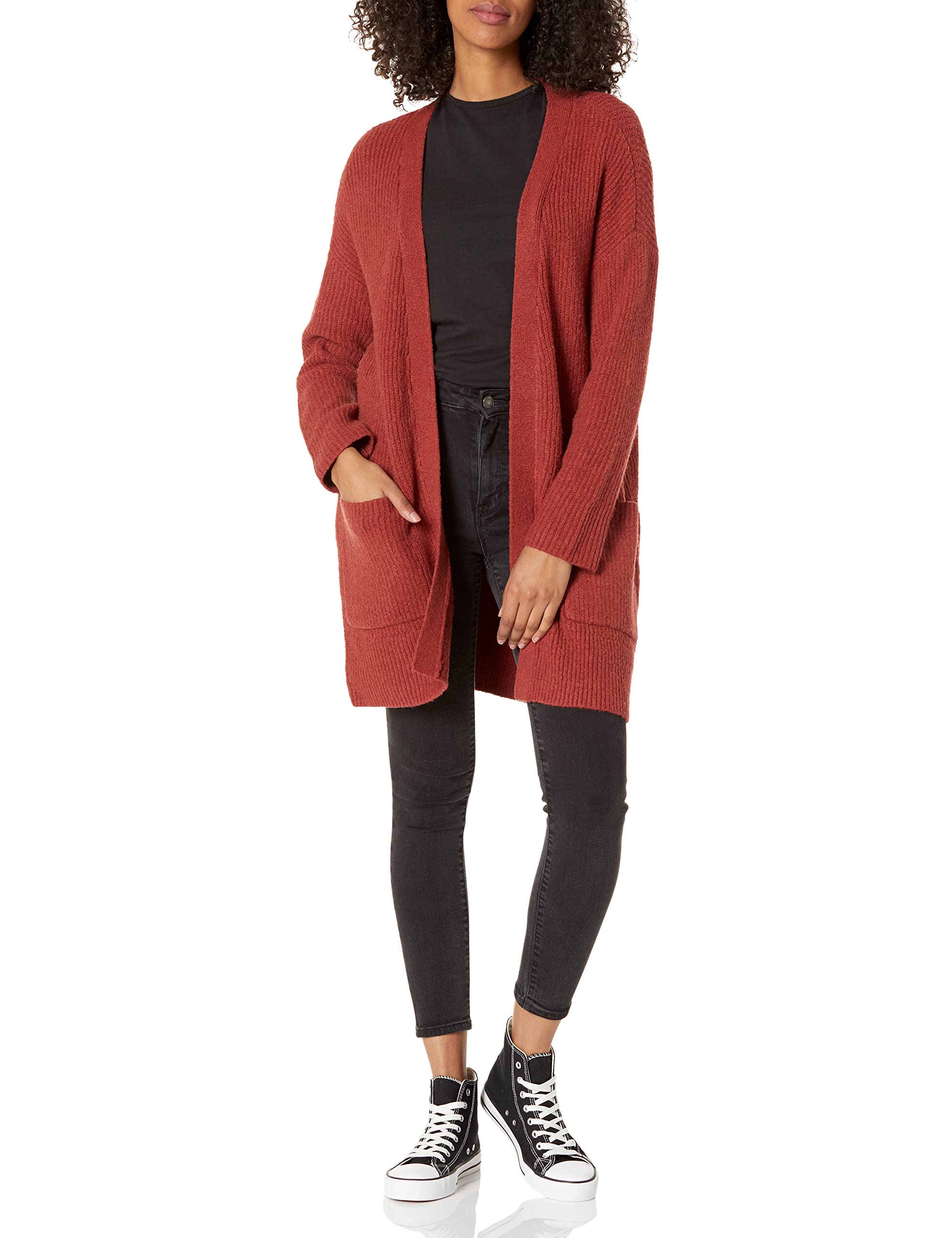Goodthreads Women's Oversized Boucle Shaker Stitch Cardigan Sweater - Cozy Knit Pullover for Fall & Winter - Perfect for Casual Outfits, Office Wear and Coffee Dates