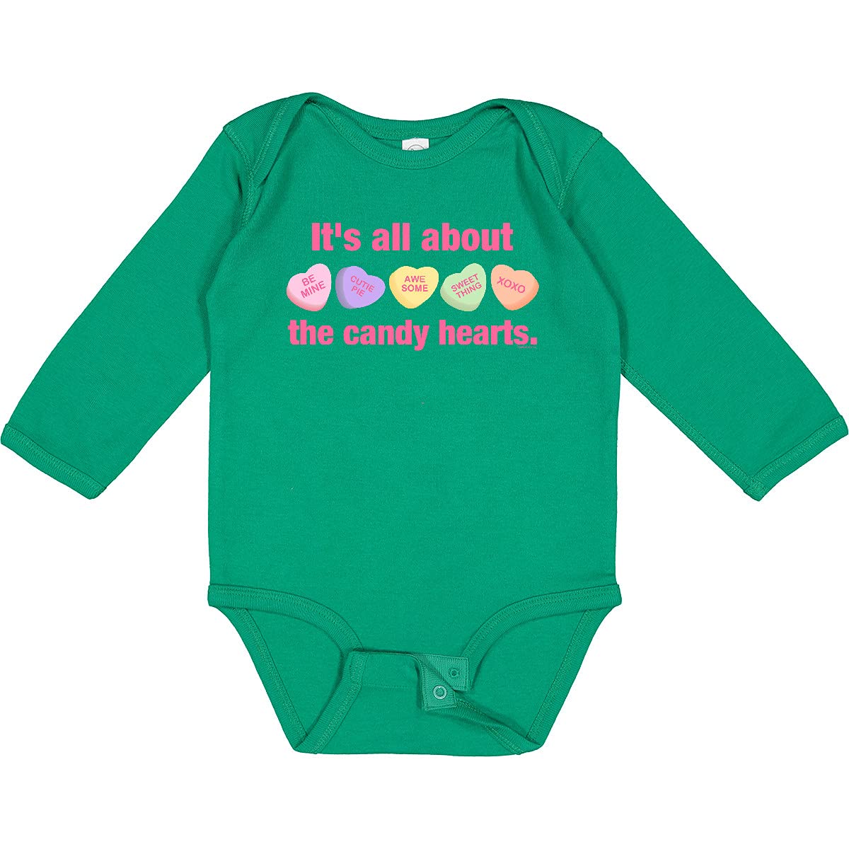 Inktastic Candy Hearts II Long Sleeve Baby Bodysuit - Adorable Valentine's Day Outfit for Infants & Newborns - Perfect for Photo Shoots, Gift Giving & Special Occasions