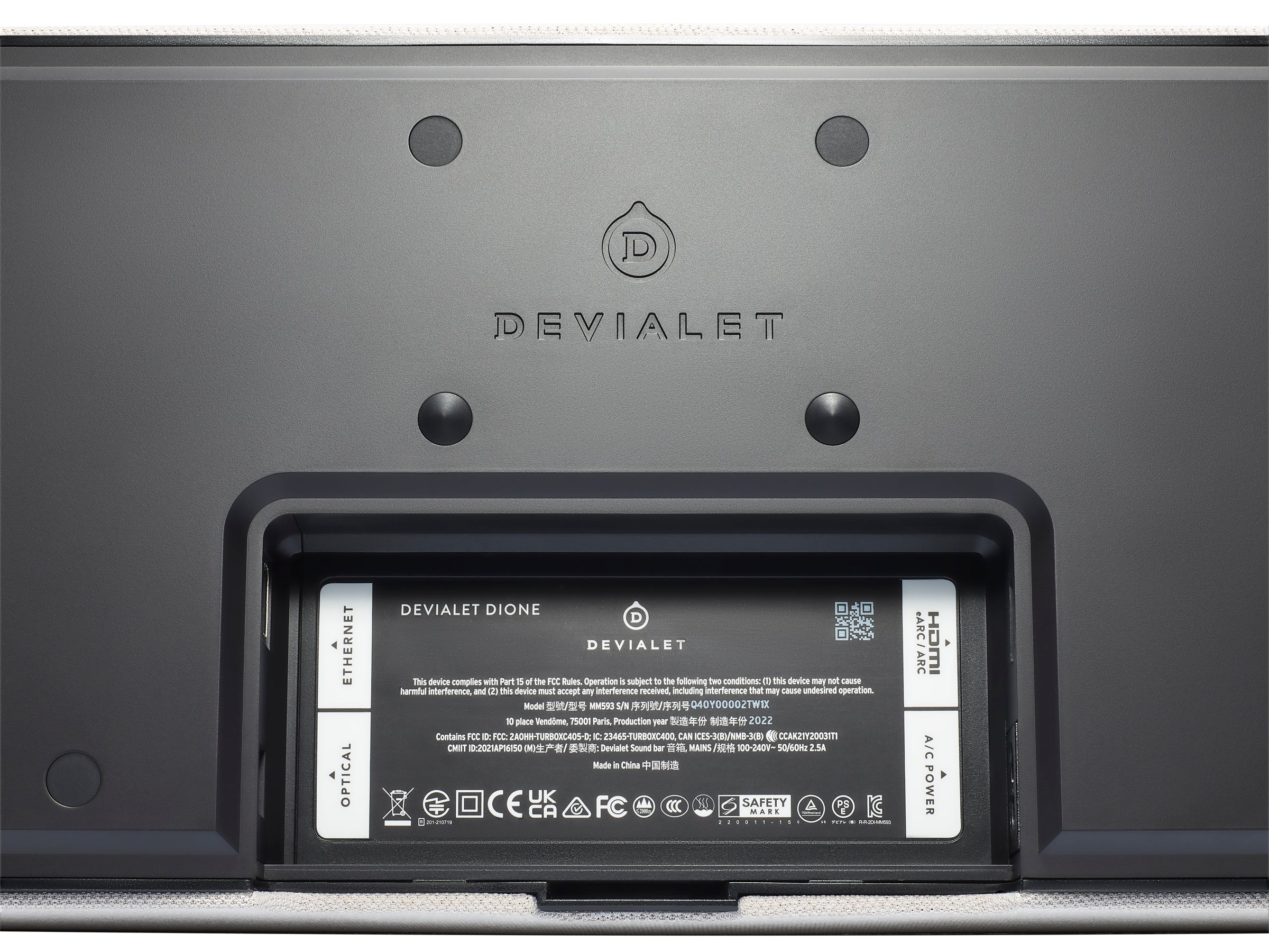 Devialet Dione Wireless Soundbar with Dolby Atmos - Premium Home Theater System for TV & Music | Perfect for Living Room, Home Cinema & Gaming Setup
