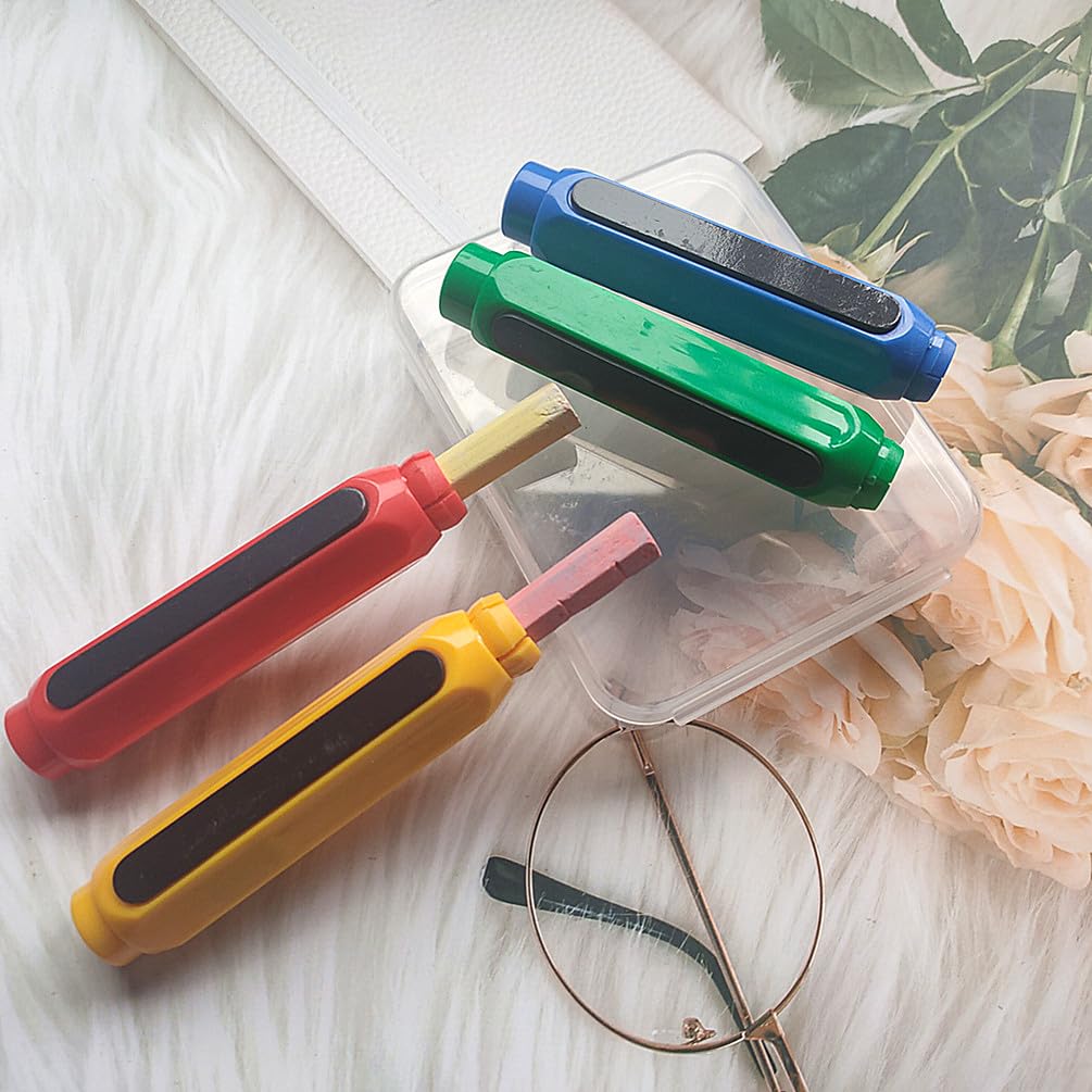 Magnetic Chalk Holders with Storage Case - 4 Pack Adjustable Chalk Clips for Teachers, School & Office - Blue, Green, Red, Yellow - Perfect for Whiteboards, Blackboards & Classroom Organization