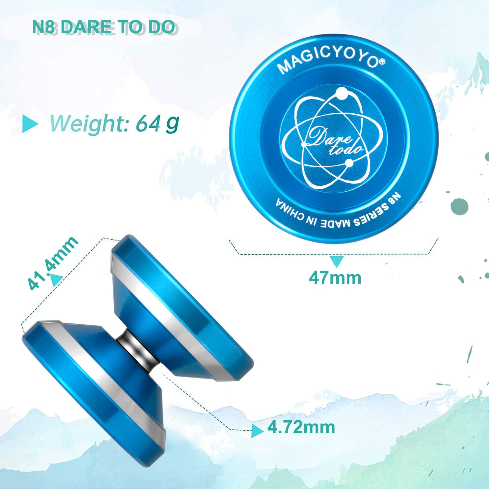 MAGICYOYO N8 Professional Unresponsive Aluminum Metal Yoyo for Kids & Advanced Players - Includes Yoyo Glove, Holster & 6 Strings - Perfect for Tricks, Competitions & Skill Development
