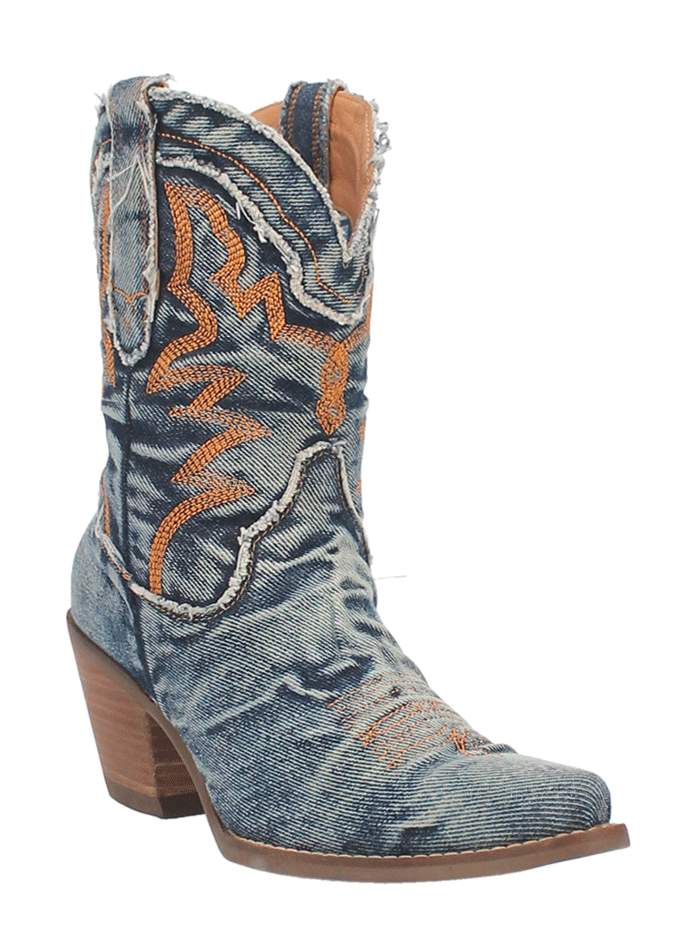 Dingo DI950 BL Women's Y'all Need Dolly Western Fashion Boots in Denim Blue - Perfect for Country Dancing, Rodeos & Casual Wear