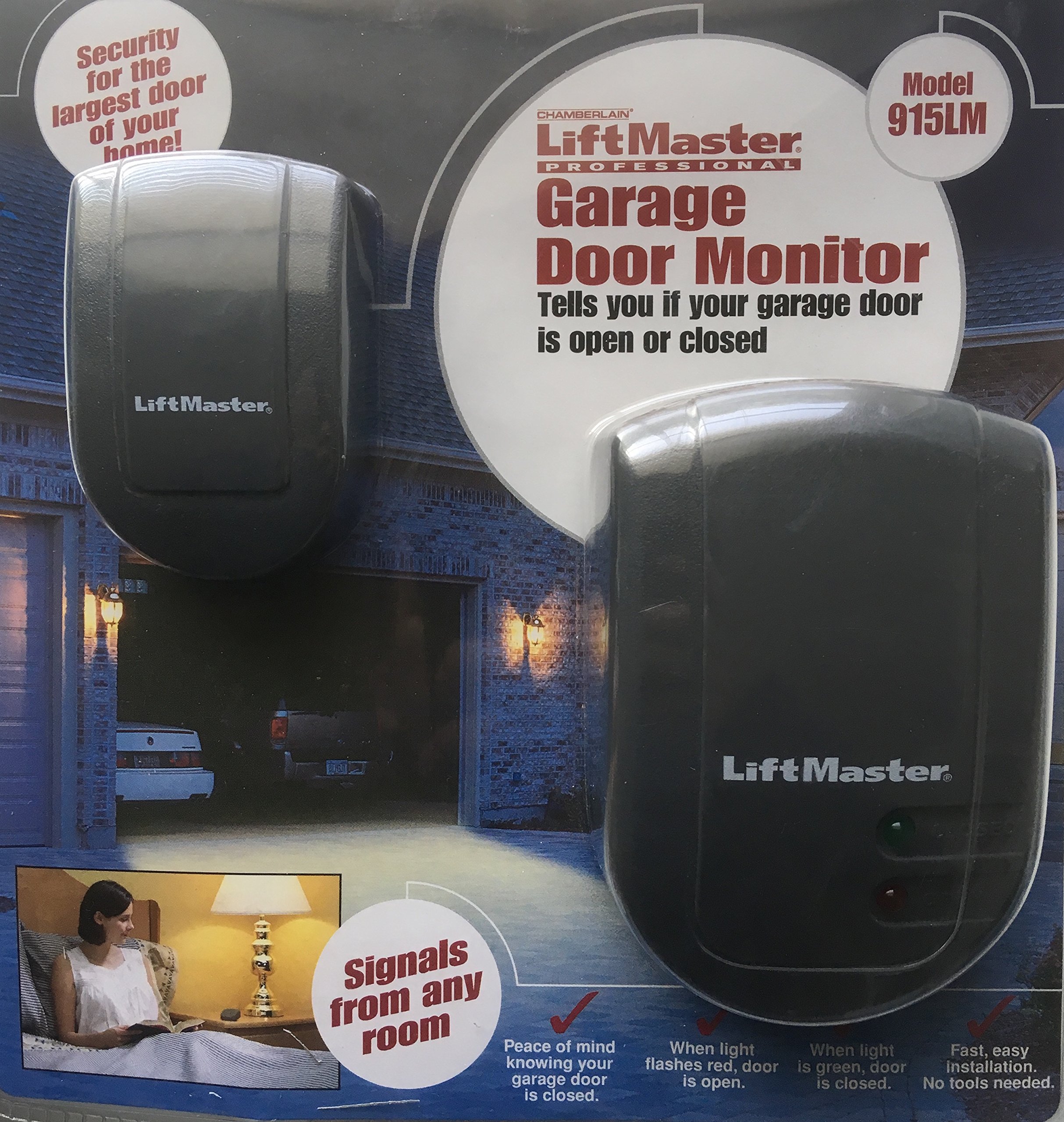 Liftmaster 915LM Wireless Garage Door Opener Remote Monitor - Real-Time Alerts & Easy Installation for Home Security & Convenience - Perfect for Driveway, Garage & Shed Access