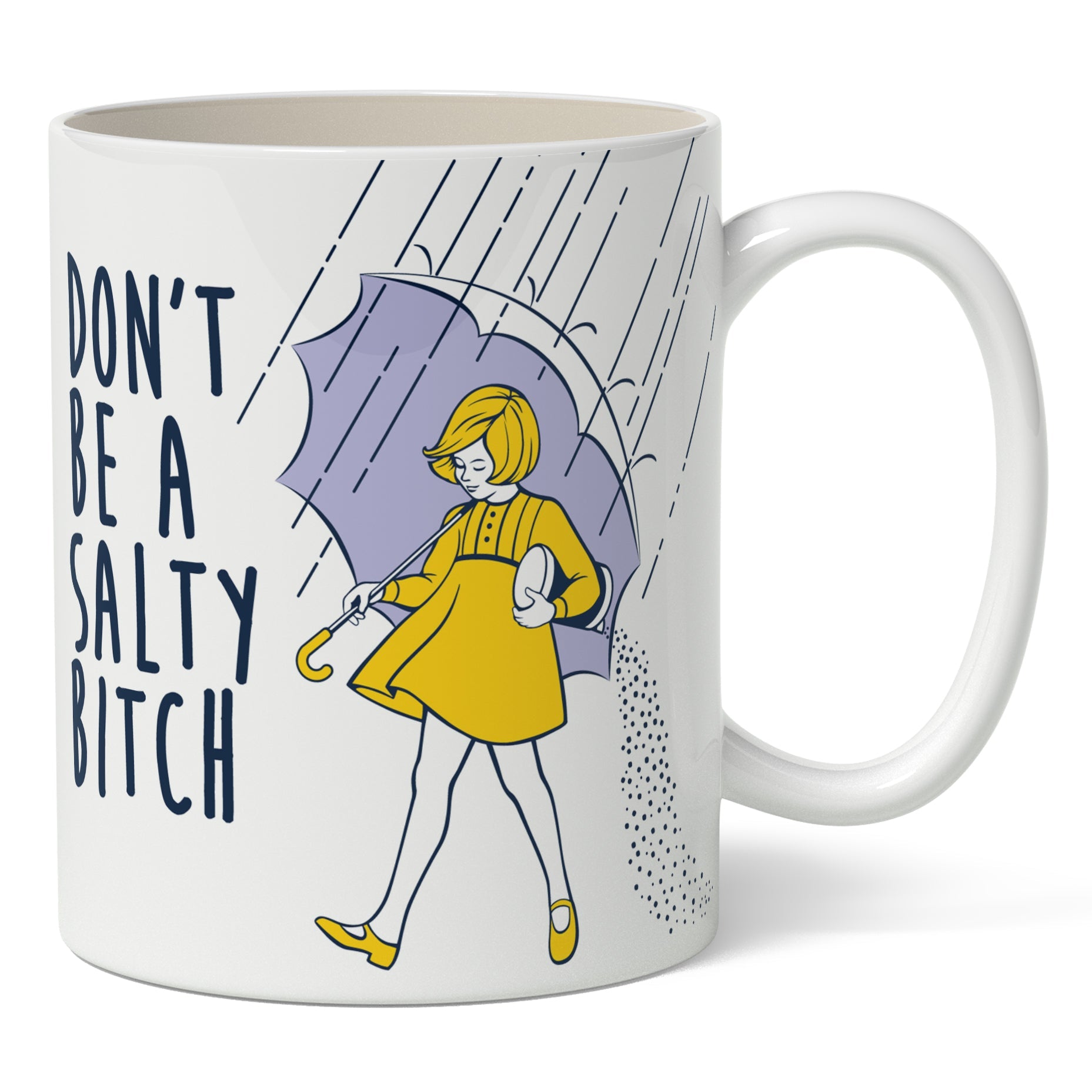 Funny Don't Be a Salty Bitch Coffee Mug - Insulated Ceramic Cup with Sarcastic Quote - Perfect for Office Humor, Gifts & Coffee Lovers