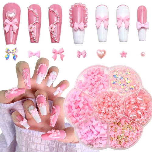 04 Bow Nail Charms | Pinks