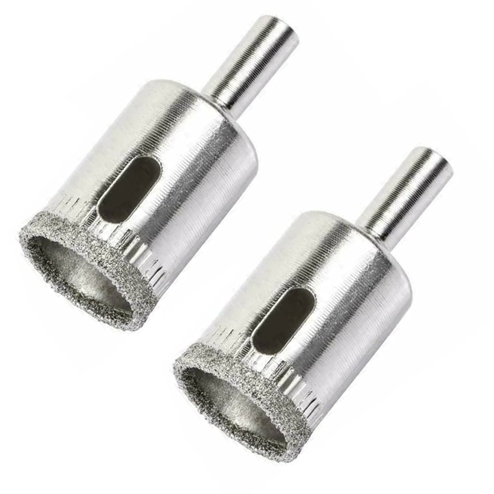 Premium 28mm Diamond Drill Bit Set - 2pcs Hollow Core Glass Hole Saw for Ceramic, Porcelain, Tile & Marble | Perfect for DIY Home Improvement, Bathroom Renovation & Craft Projects