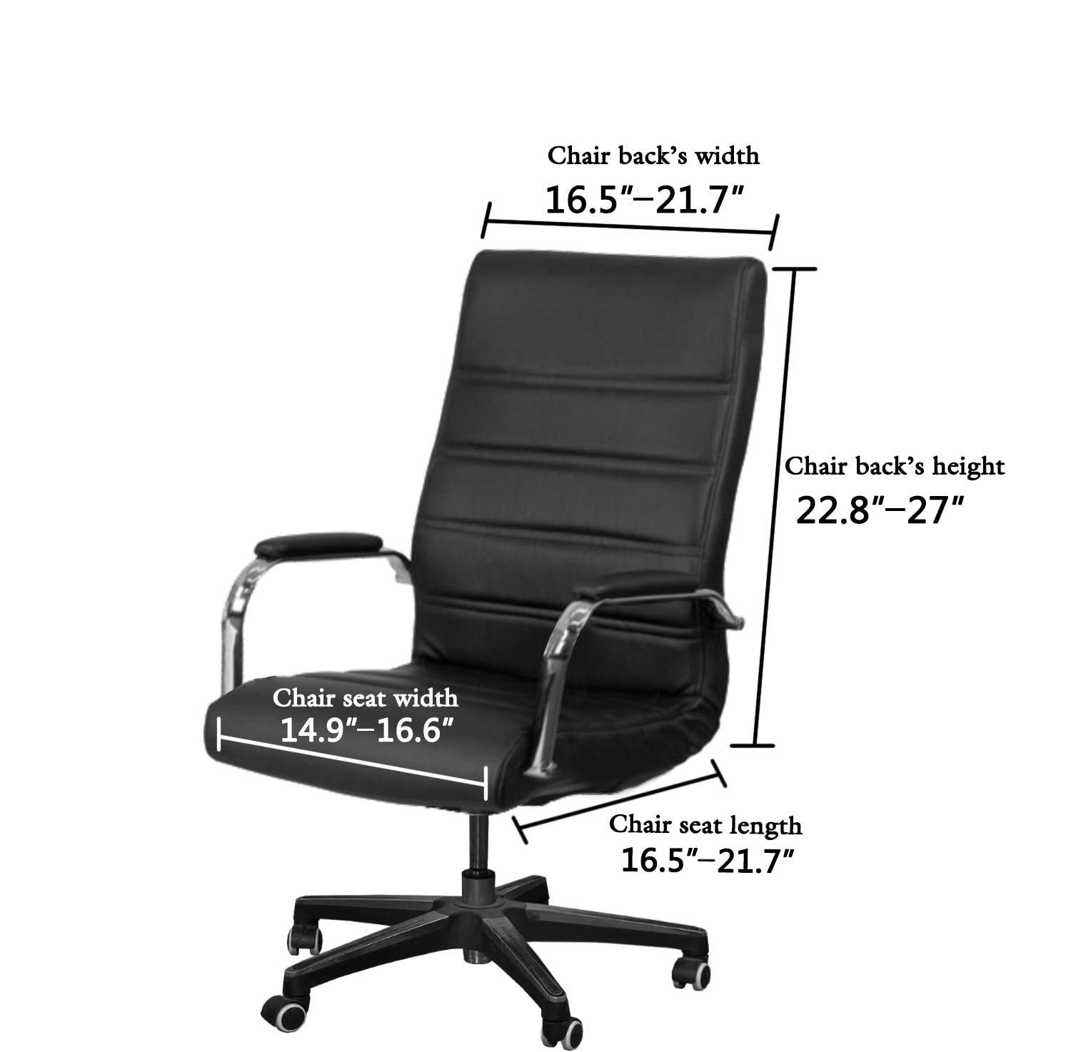 Stretchable Velvet Office Chair Cover - Removable & Washable Universal Elastic Slipcover for Computer, High Back & Rotating Chairs - Modern Simplistic Style (Navy, Small) - Perfect for Home Office, Gaming & Workspace Decor