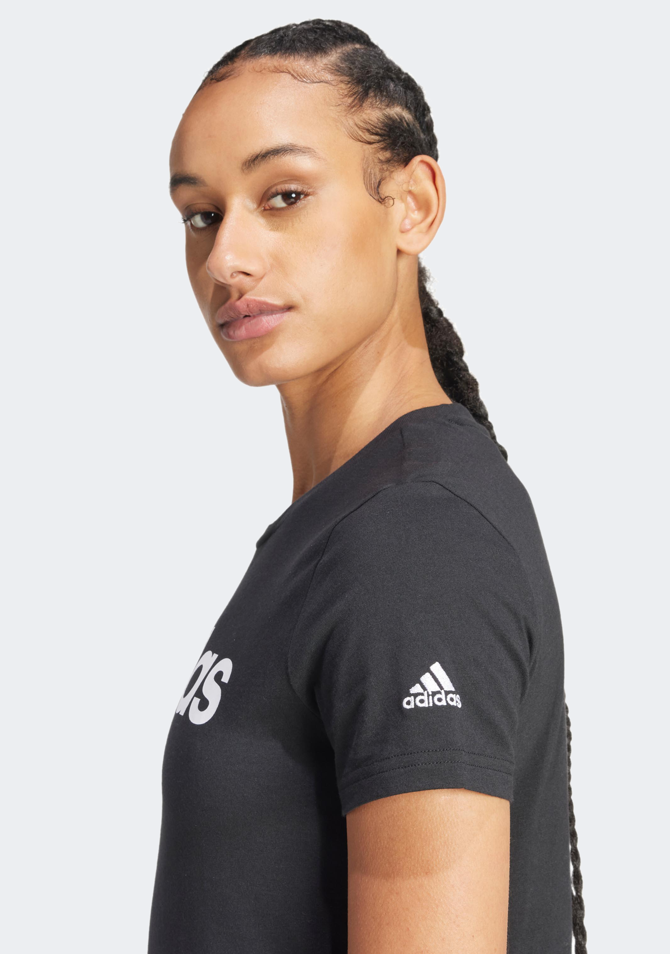 Adidas Essentials Slim Logo T-Shirt for Men - Comfortable Casual Fit, Breathable Cotton Fabric - Perfect for Gym, Workout, and Everyday Wear
