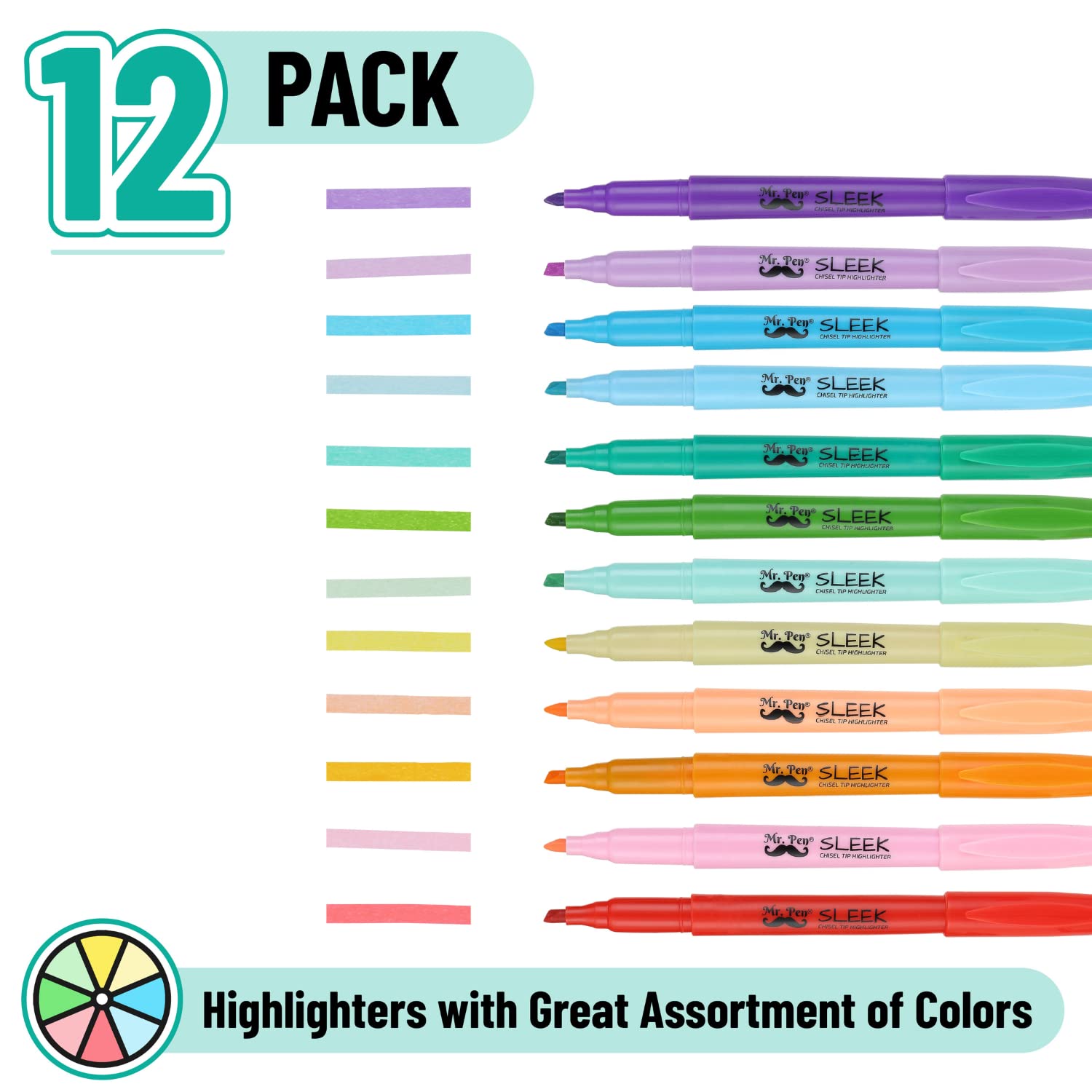 Pastel Highlighters 12 Pack - Fast Dry Bible Journaling & School Supplies