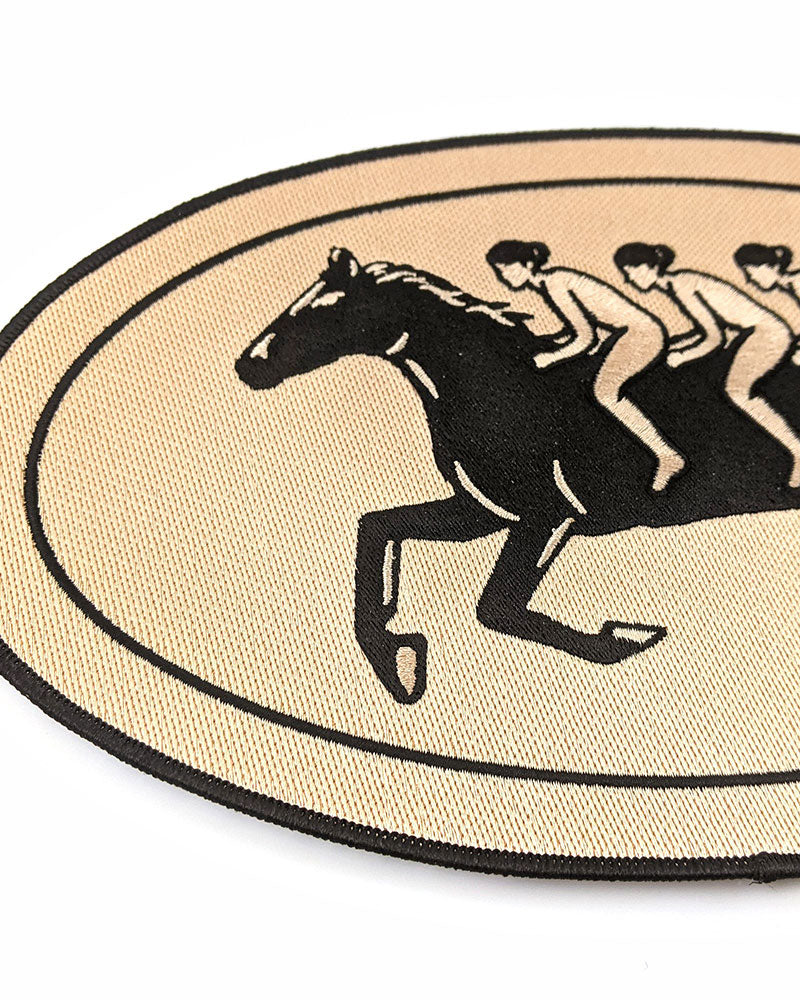 Long Horse Large Back Patch - Durable Embroidered Denim Patch for Jackets, Bags & DIY Crafts | Perfect for Bikers, Fashion & Custom Clothing