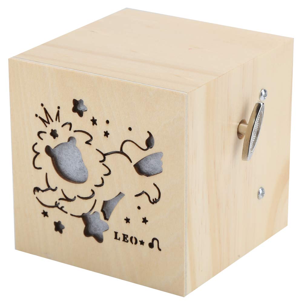 Fdit Wooden Music Box with Hollow Pattern & Colorful LED Lights - Handcrafted Musical Gift for Birthday, Wedding, Anniversary | Perfect for Romantic Nights, Home Decor, and Special Occasions