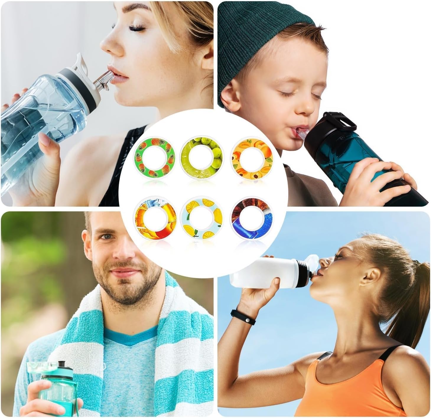 Refillable Scented Water Bottle Pods - Watermelon, Peach & Lemon Flavor Variety Pack | Compatible with Aroma Sports Cups & Bottles | Perfect for Gym, Hiking & Outdoor Activities