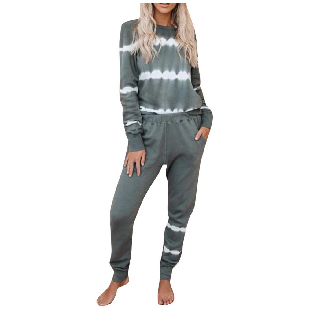 Women's Tie Dye Lounge Set - 2 Piece Comfy Sweatsuit with Long Sleeve Pullover & Jogger Pants | Soft Casual Outfit for Home, Yoga, Travel & Relaxation