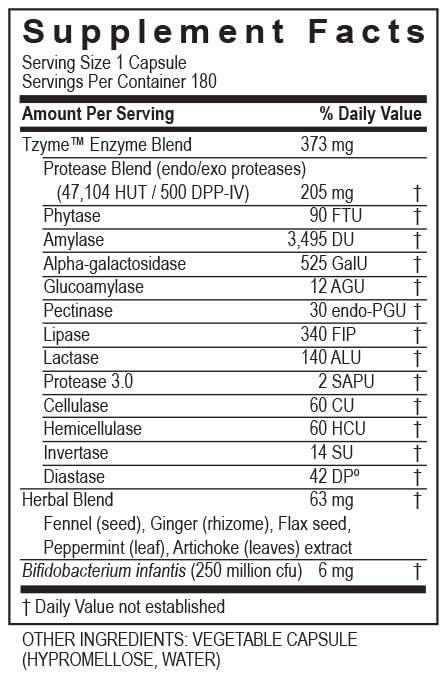 TRANSFORMATION THE GENESIS OF GOOD HEALTH High Potency Enzyme Blend Supplement with Probiotics & Herbs - Supports Carbohydrate Breakdown & Nutrient Absorption - 180 Capsules for Digestive Health & Wellness