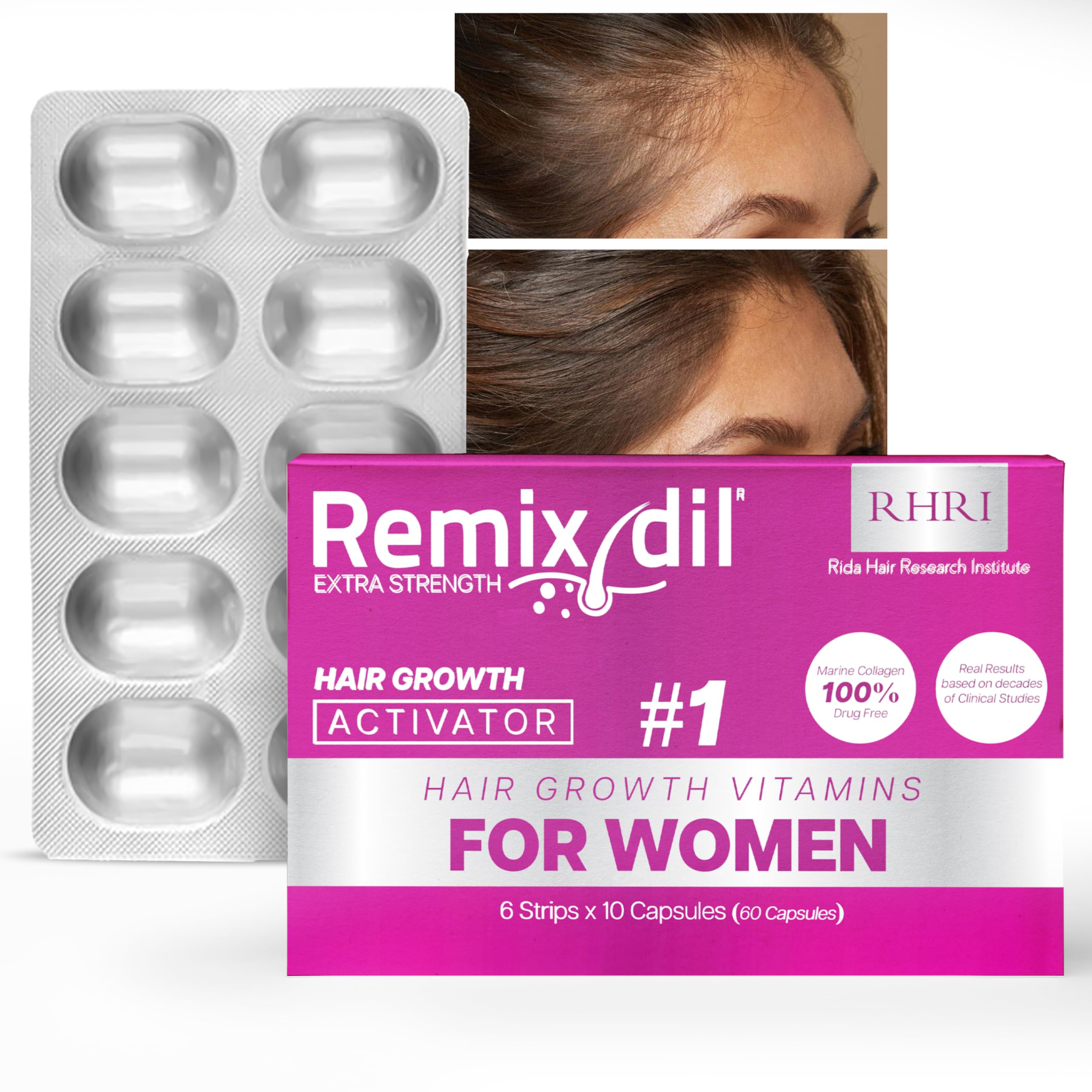 Best Hair Growth Vitamins for Women - Biotin & Collagen Supplement for Thicker, Stronger Hair & Hair Loss Treatment - Perfect for Daily Use & Healthy Hair Care Routine