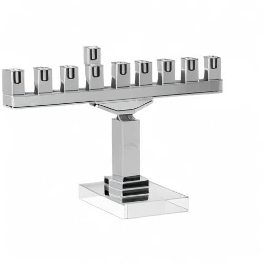 Judaica Place Crystal Hanukkah Menorah - 10.5 Inch Rectangle Candle Holder for Chanukah Candles | Elegant Jewish Holiday Decor for Home, Synagogue & Gift Giving