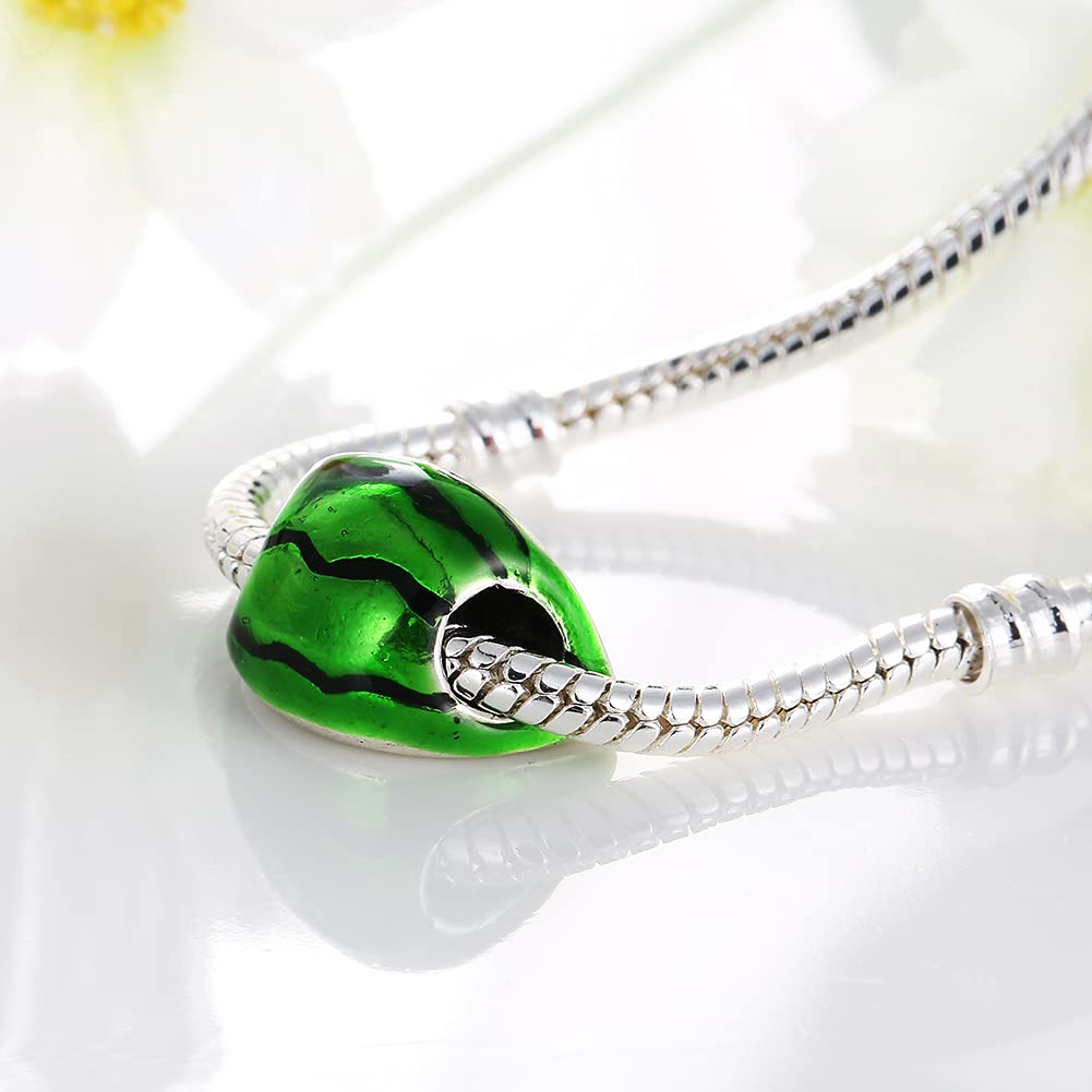10Pcs Watermelon Fruit Charms - Cute Alloy Pendants for DIY Jewelry Making, Cartoon Fruit Beads for Necklaces & Bracelets - Perfect for Summer Crafts, Party Favors & Kids Jewelry Projects