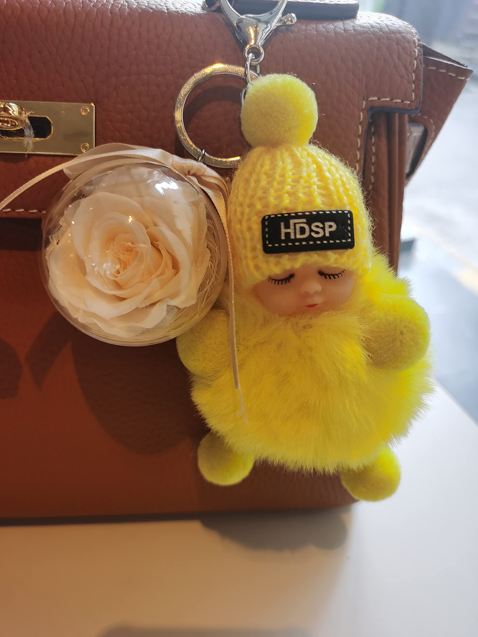 Cute Doll Keychain - DORIS&JACKY Key Fob Ring Charm Accessories for Purse, Wallet & Car Keys | Perfect Gift for Women, Girls & Keychain Collectors