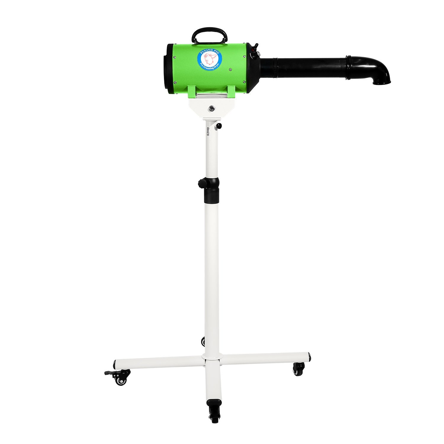 High Velocity Dog Grooming Dryer with Adjustable Speed & Heat - Flying Pig Pet Hair Dryer for Professional Grooming (Green) | Perfect for Home Grooming, Pet Salons & Quick Drying After Baths