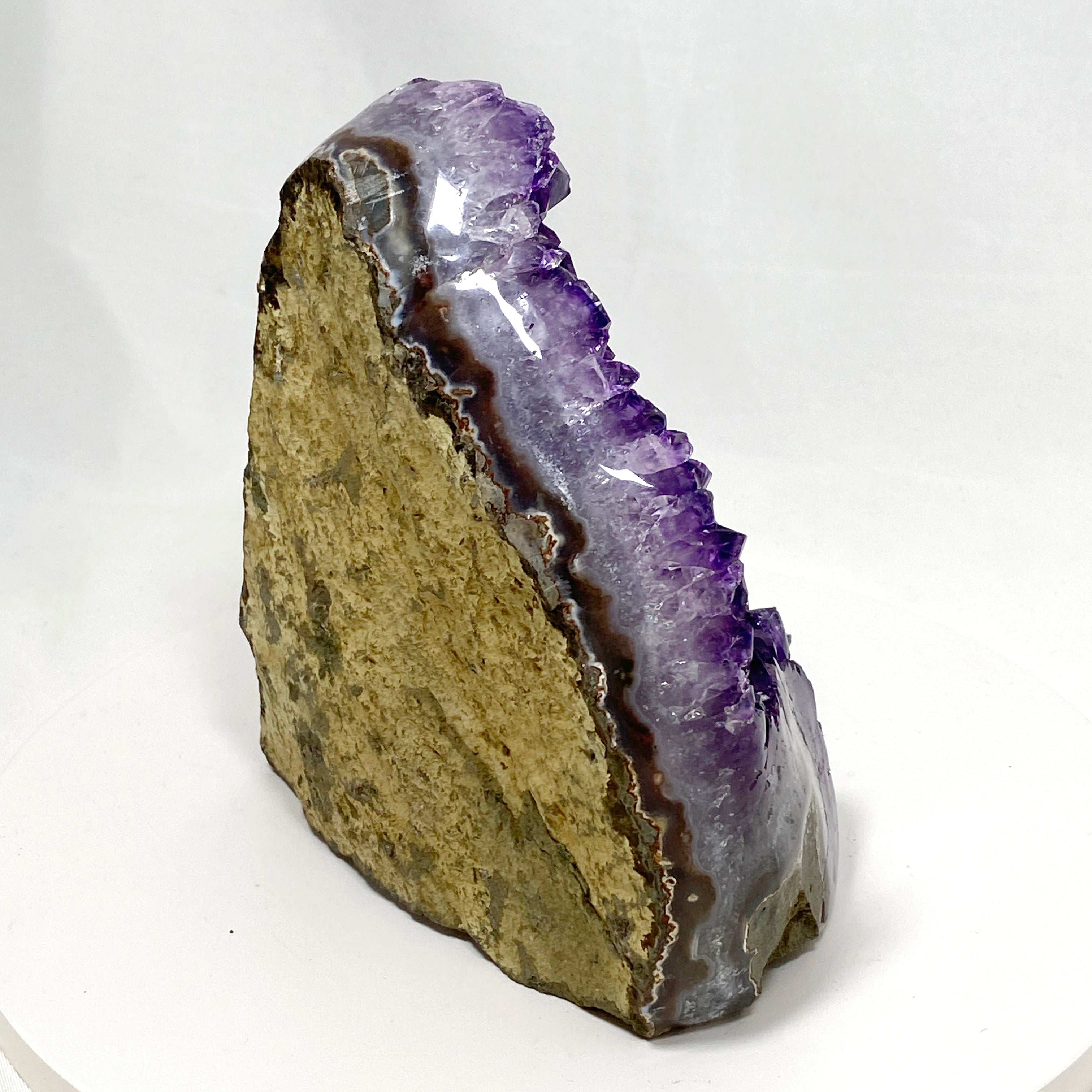 Premium Amethyst Cluster Geode Cut Base - Natural Uruguay A-Grade Amethyst Crystal for Home Decor, Meditation & Healing - AMCB 10
